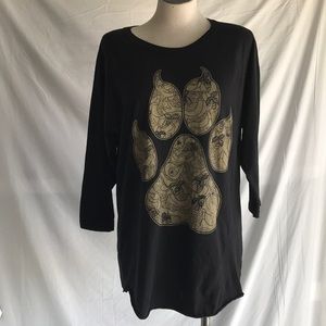 American Apparel paw print 50/50 T-shirt szL